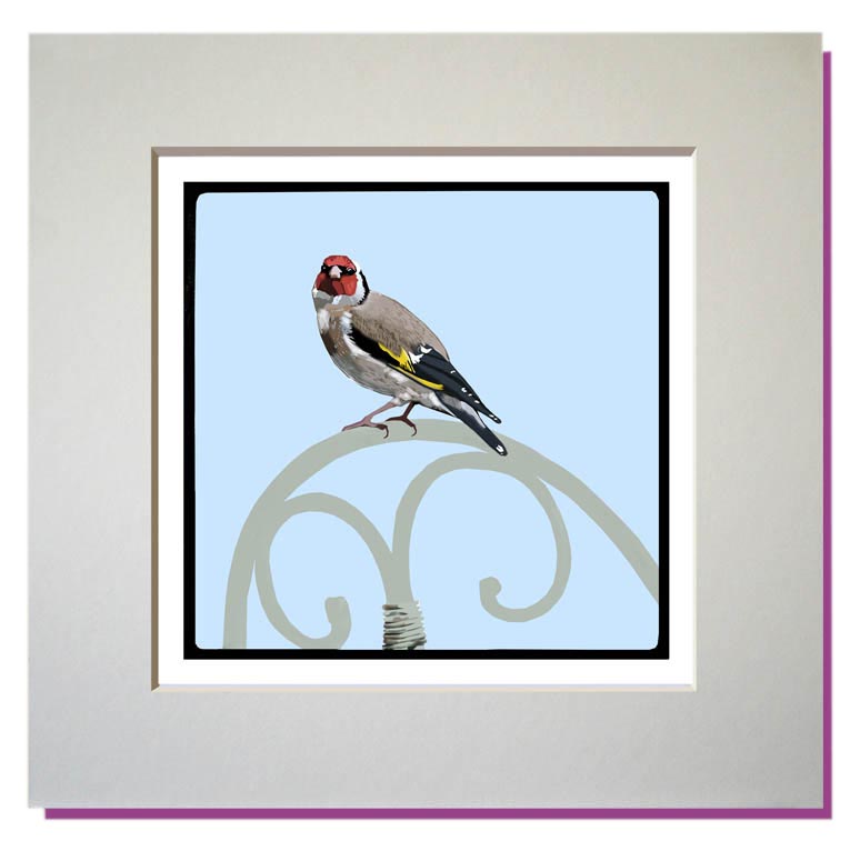 small mounted print goldfinch